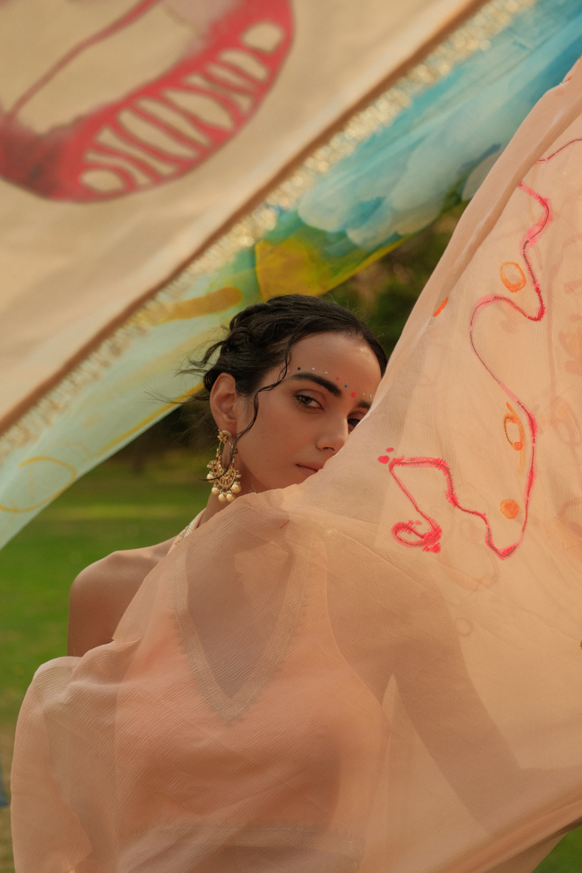 Sweet peach saree