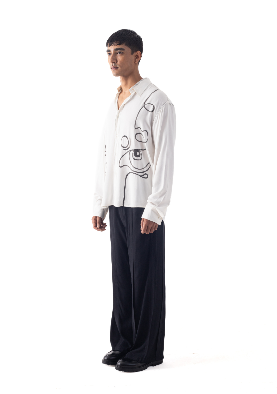 CIRCULAR YOKE SHIRT AND TROUSERS