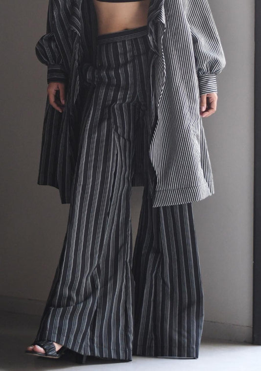 BOX PLEAT STRIPED PANT