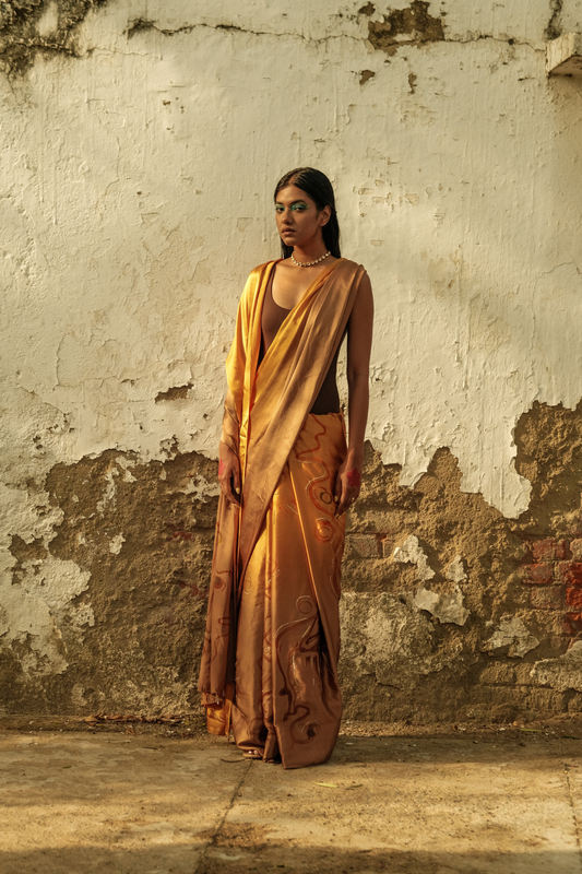 Bronze goddess saree