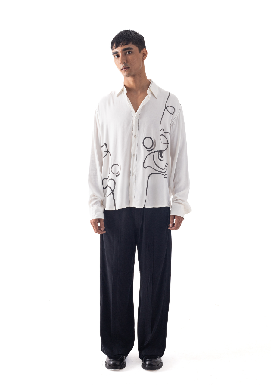 CIRCULAR YOKE SHIRT AND TROUSERS