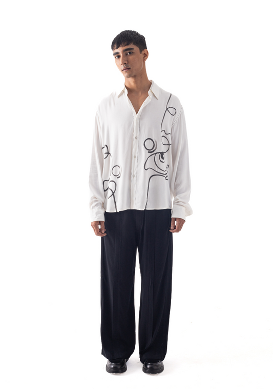 CIRCULAR YOKE SHIRT AND TROUSERS