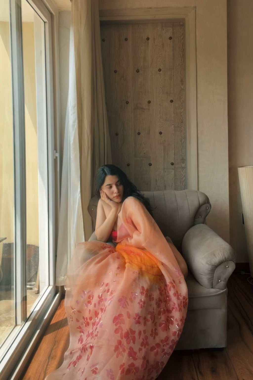Cherry Blossom Saree
